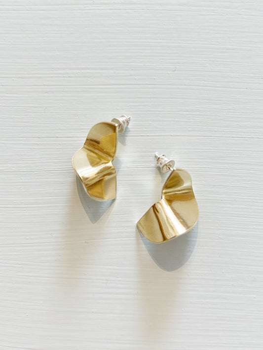 Brass Fold Earrings