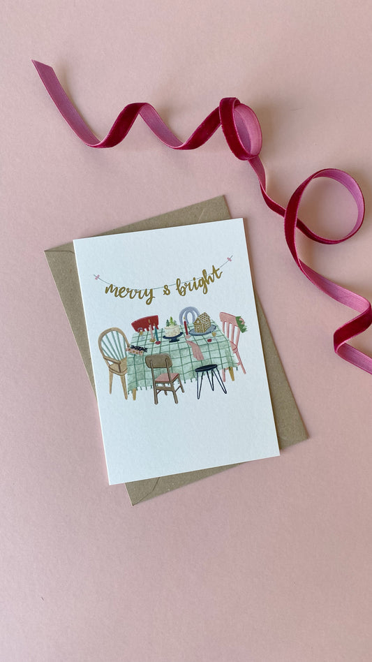 'Merry & Bright' Christmas Card