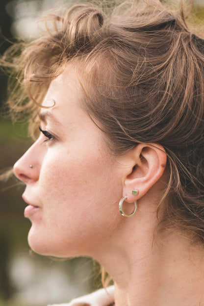 Sterling Silver Square Wire Hoop Earrings