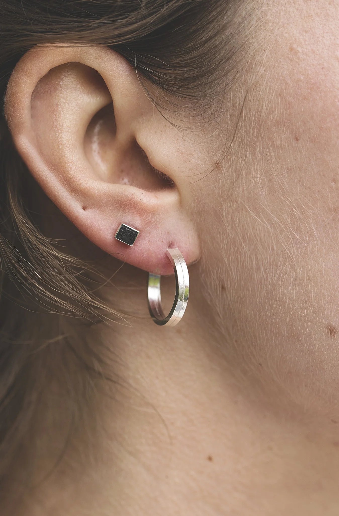 Sterling Silver Square Wire Hoop Earrings