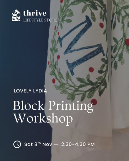 Block Printing Workshop - Saturday 8th November 14.30-16.30