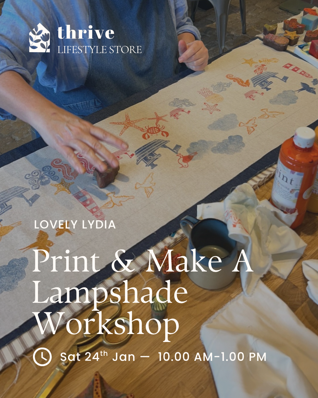 Print & Make A Lampshade Workshop - Saturday 24th January 10.00-13.00