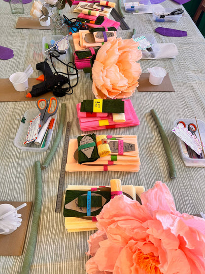 Giant Peony Flower Workshop - Sunday 16th August 10.15 - 13.00