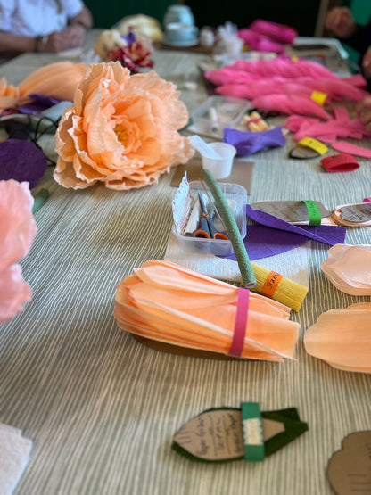 Giant Peony Flower Workshop - Sunday 16th August 10.15 - 13.00