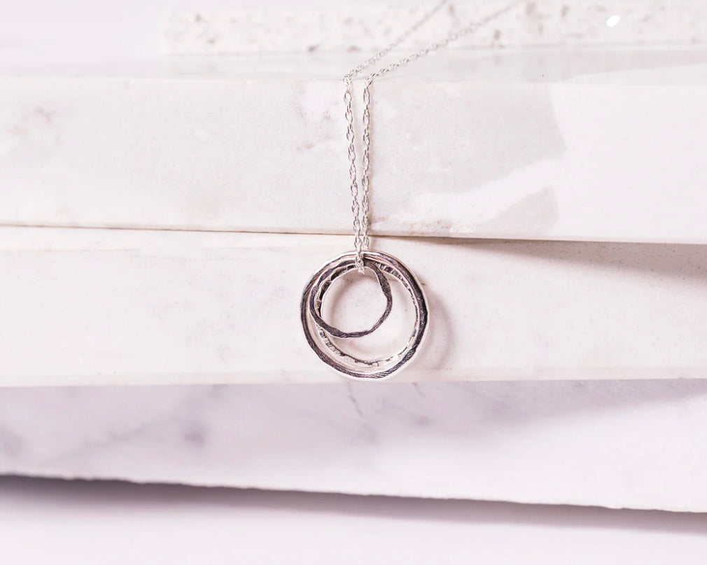 Sterling Silver Concentric Circle Necklace