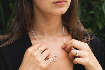 Sterling Silver Concentric Circle Necklace