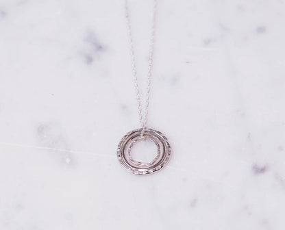 Sterling Silver Concentric Circle Necklace