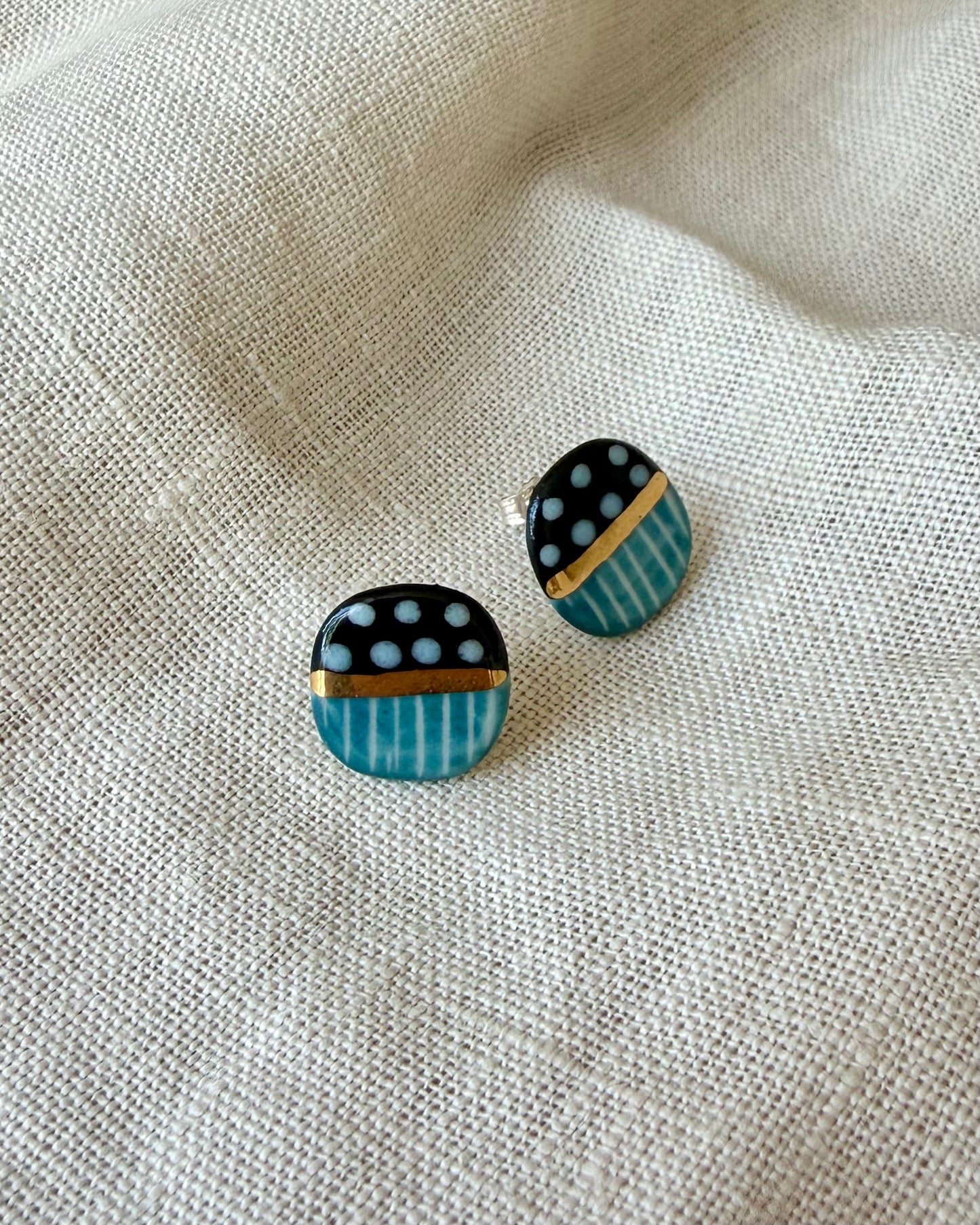 Dots & Stripes Porcelain Earrings