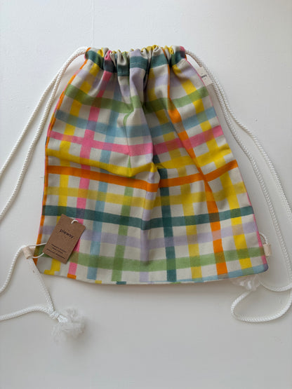 *Sale* Children's Gingham Drawstring Bag