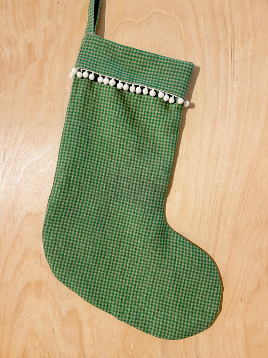 Green Gingham Stocking