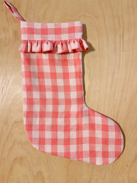 Pink Gingham Stocking