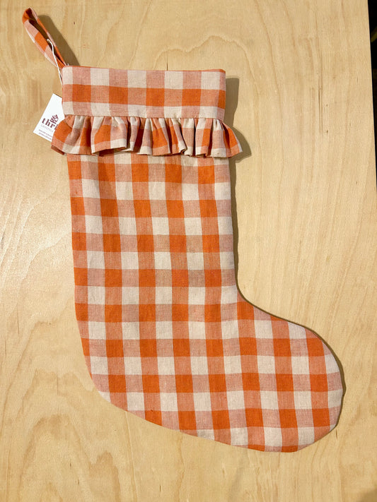 Rust Gingham Stocking