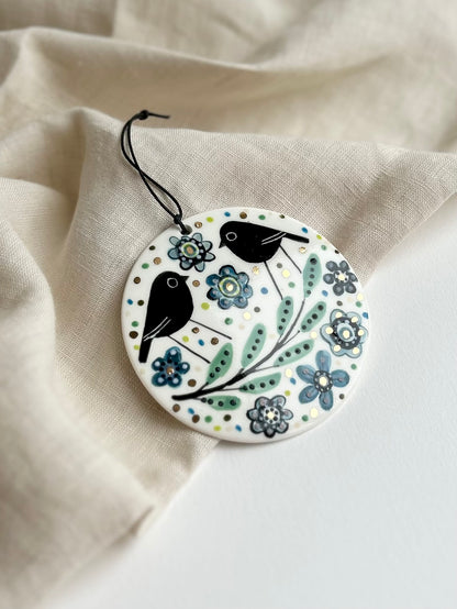 Two Birds Porcelain Wall Hanging