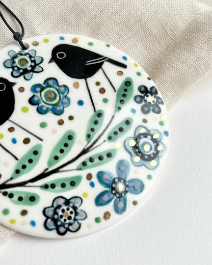 Two Birds Porcelain Wall Hanging