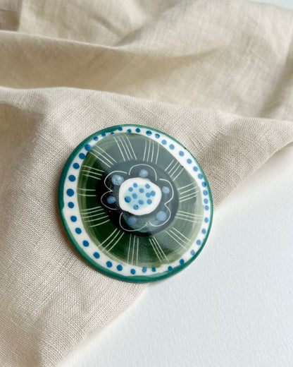 Abstract Circle Porcelain Brooch