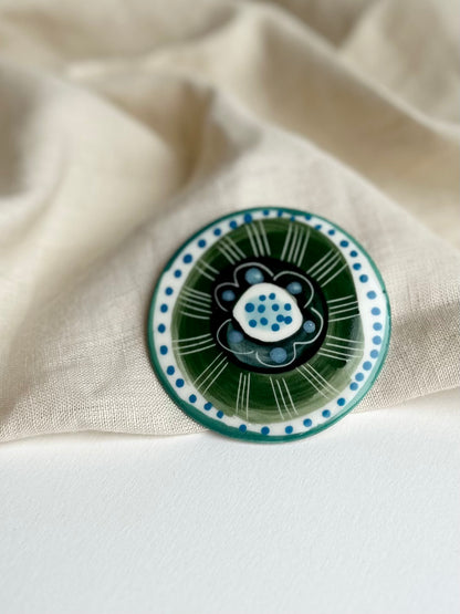 Abstract Circle Porcelain Brooch