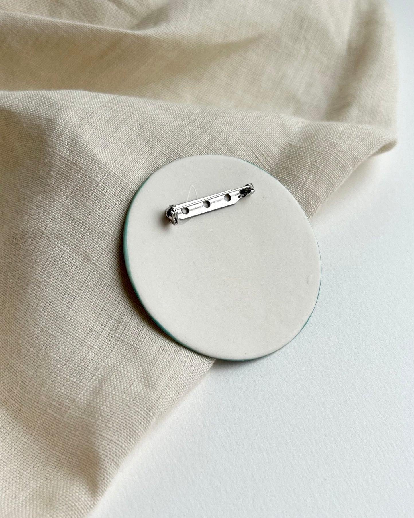 Abstract Circle Porcelain Brooch