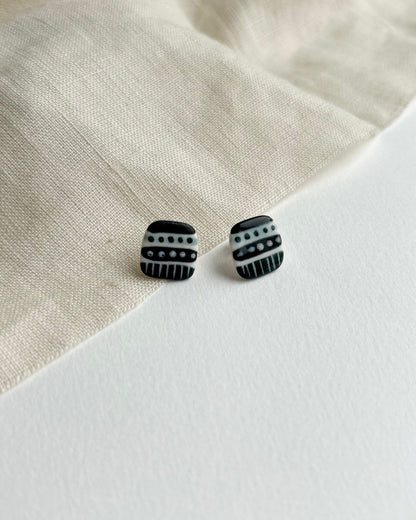 Abstract Square Porcelain Earrings