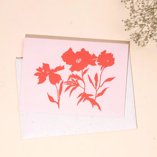 Red & Pink Poppies Card