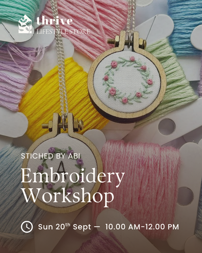 Embroidery Workshop - Sunday 20th September 10.00-12.00