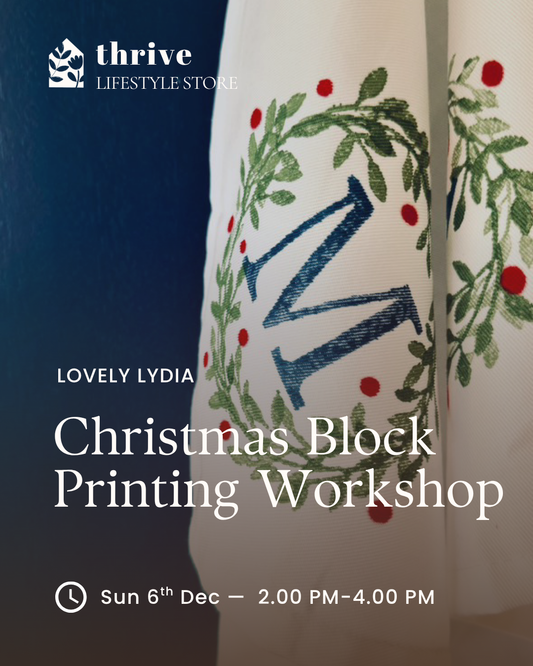 Christmas Block Printing Workshop - Saturday 6th Dec 14.00-16.00