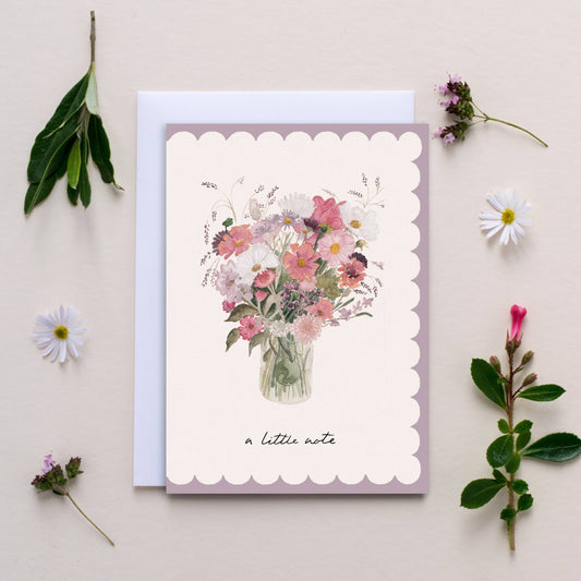 'A Little Note' Flowers Card