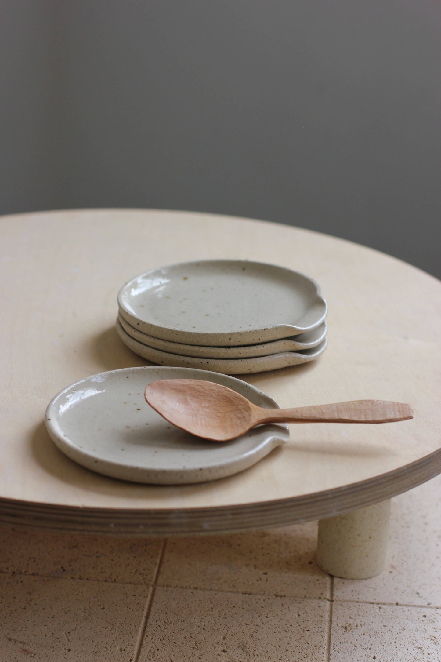Speckled Stoneware Ceramic Spoon Rest