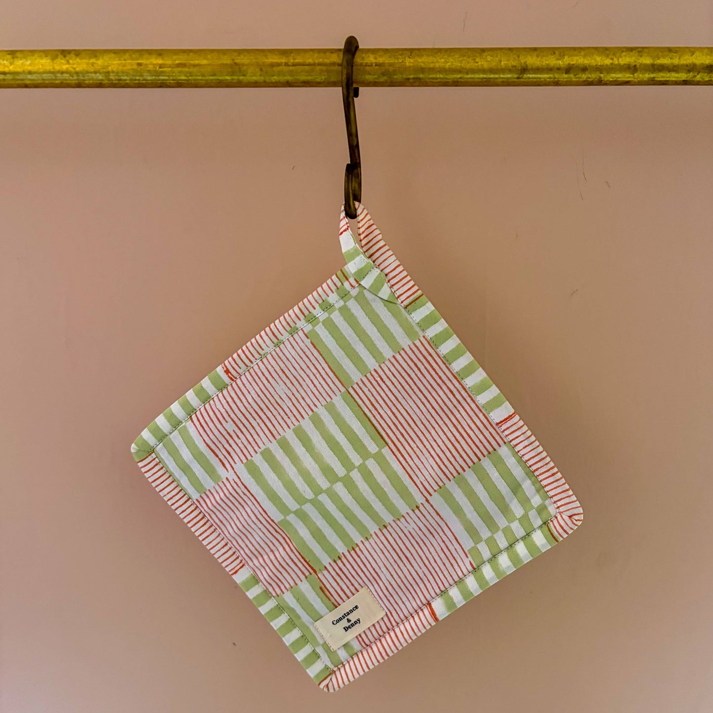 Quilted Trivet Pot Holder - Coral