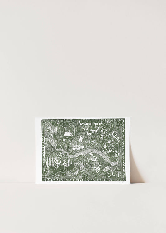 Off The Beaten Track Risograph Print