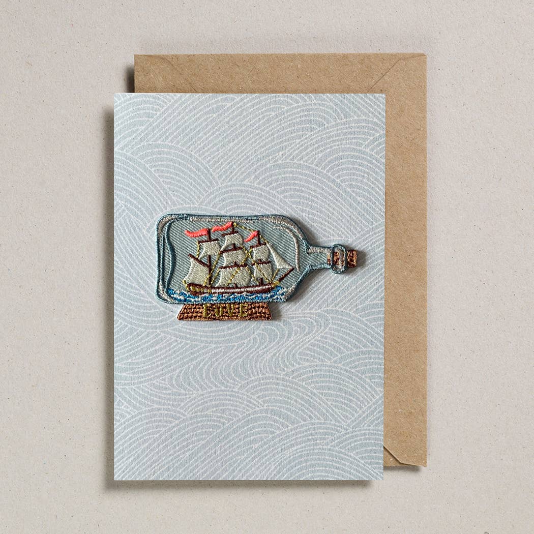 Ship In A Bottle Patch Card