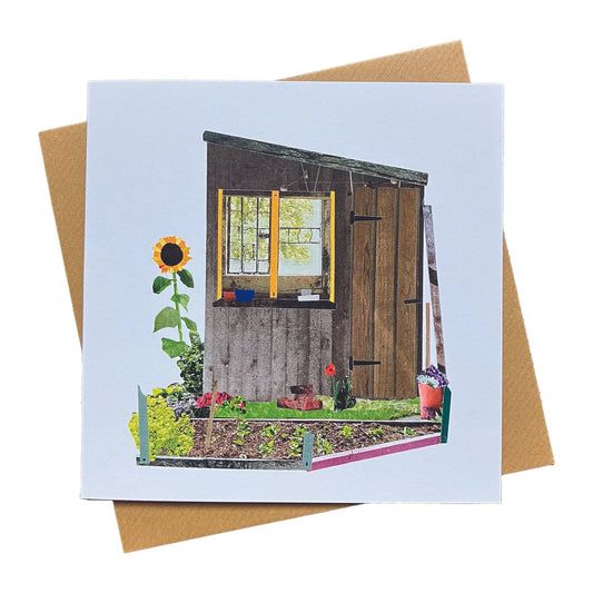Allotment Shed Collage Card