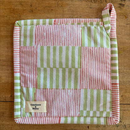 Quilted Trivet Pot Holder - Coral