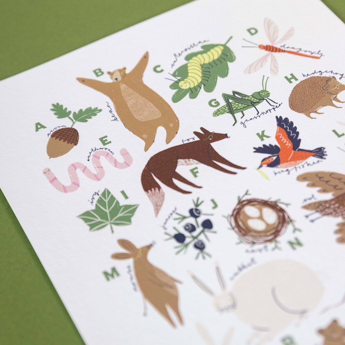 Woodland Alphabet A4 Art Print