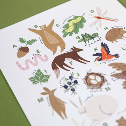 Woodland Alphabet A4 Art Print