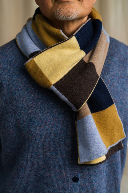 Chequerboard Scarf | Navy