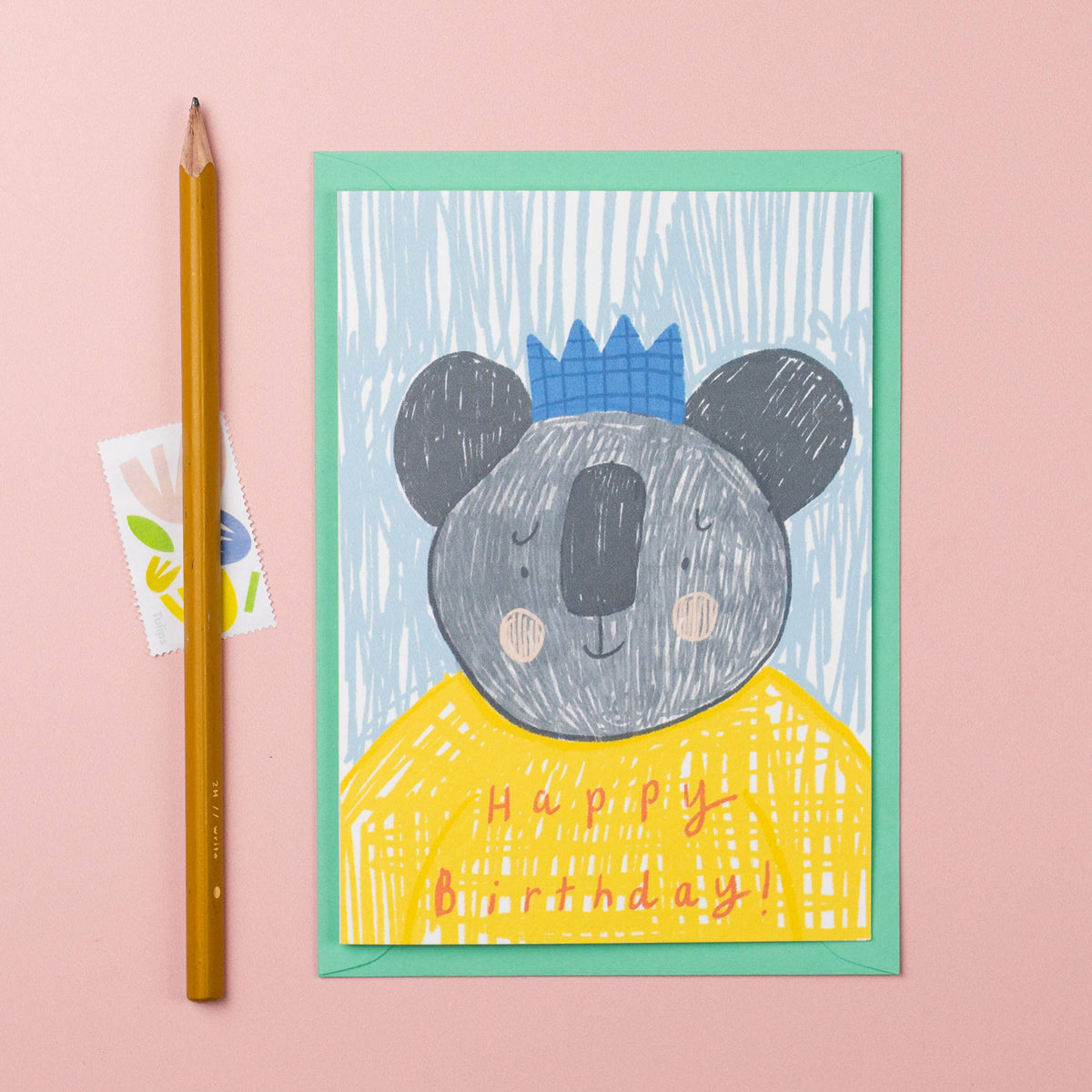 Party Koala kids birthday card Fun koala card