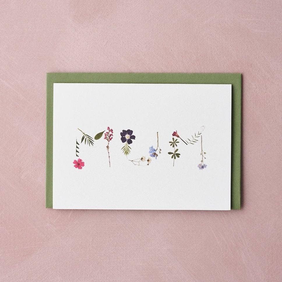 Pressed Flower Mum Card