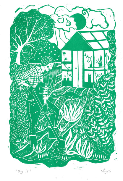 'Dig It' Riso A3 Print