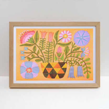 Folk Landscape A3 Risograph Print