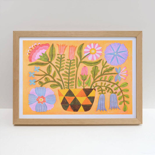 Folk Landscape A3 Risograph Print