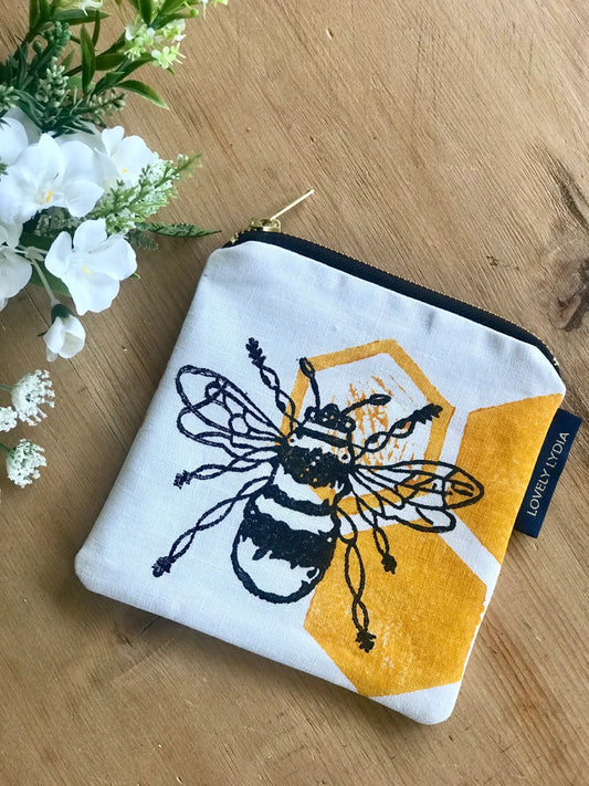 Bee Honeycomb Mini Zipper