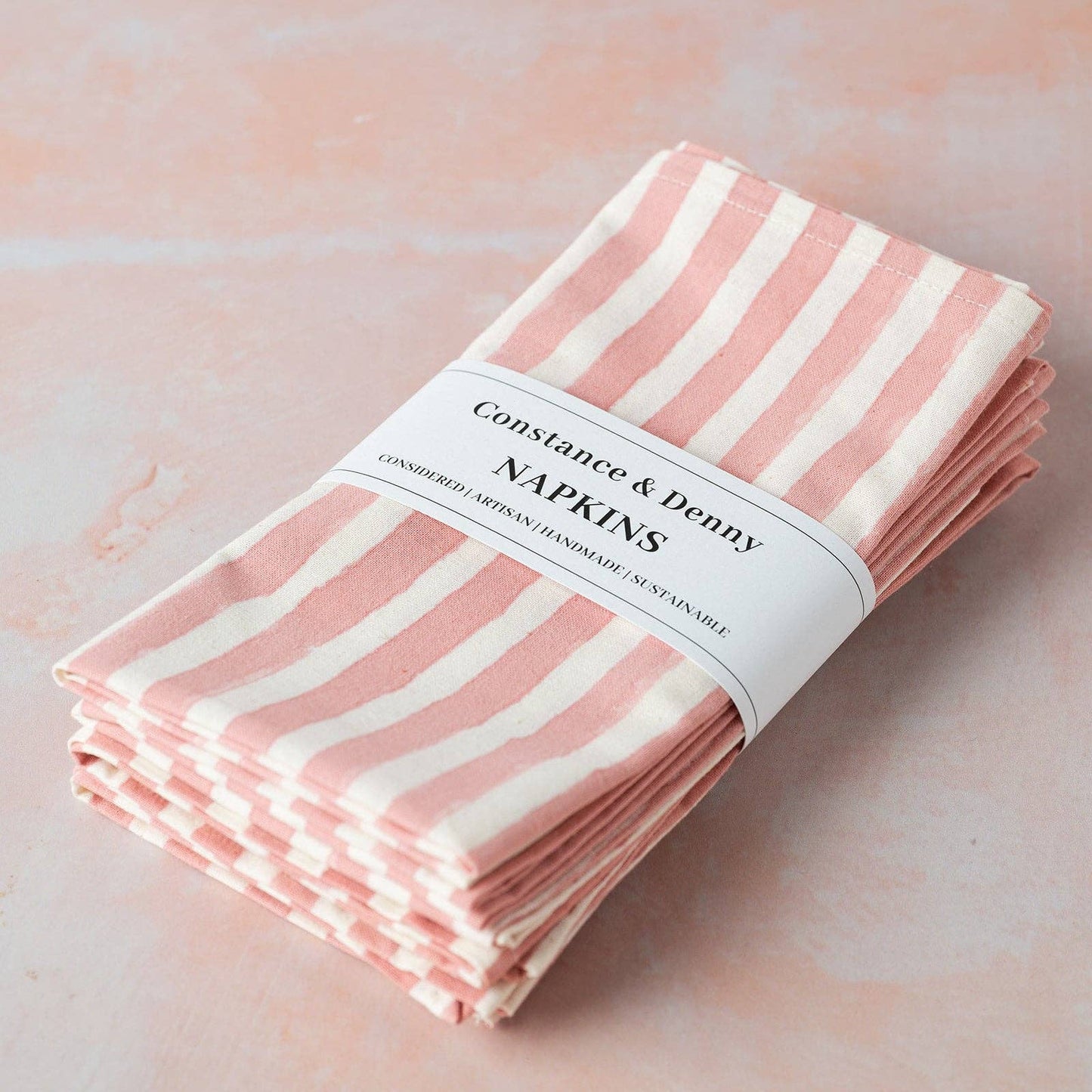 Light Pink Stripe Cotton Napkins
