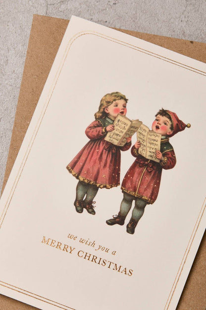 Vintage Carolers Christmas Card