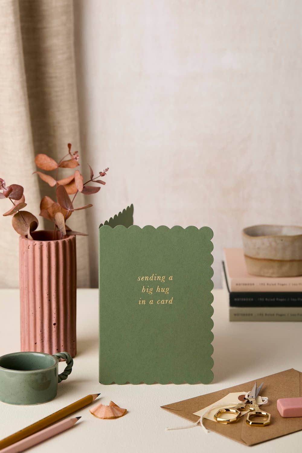 Sending A Big Hug Scallop Card