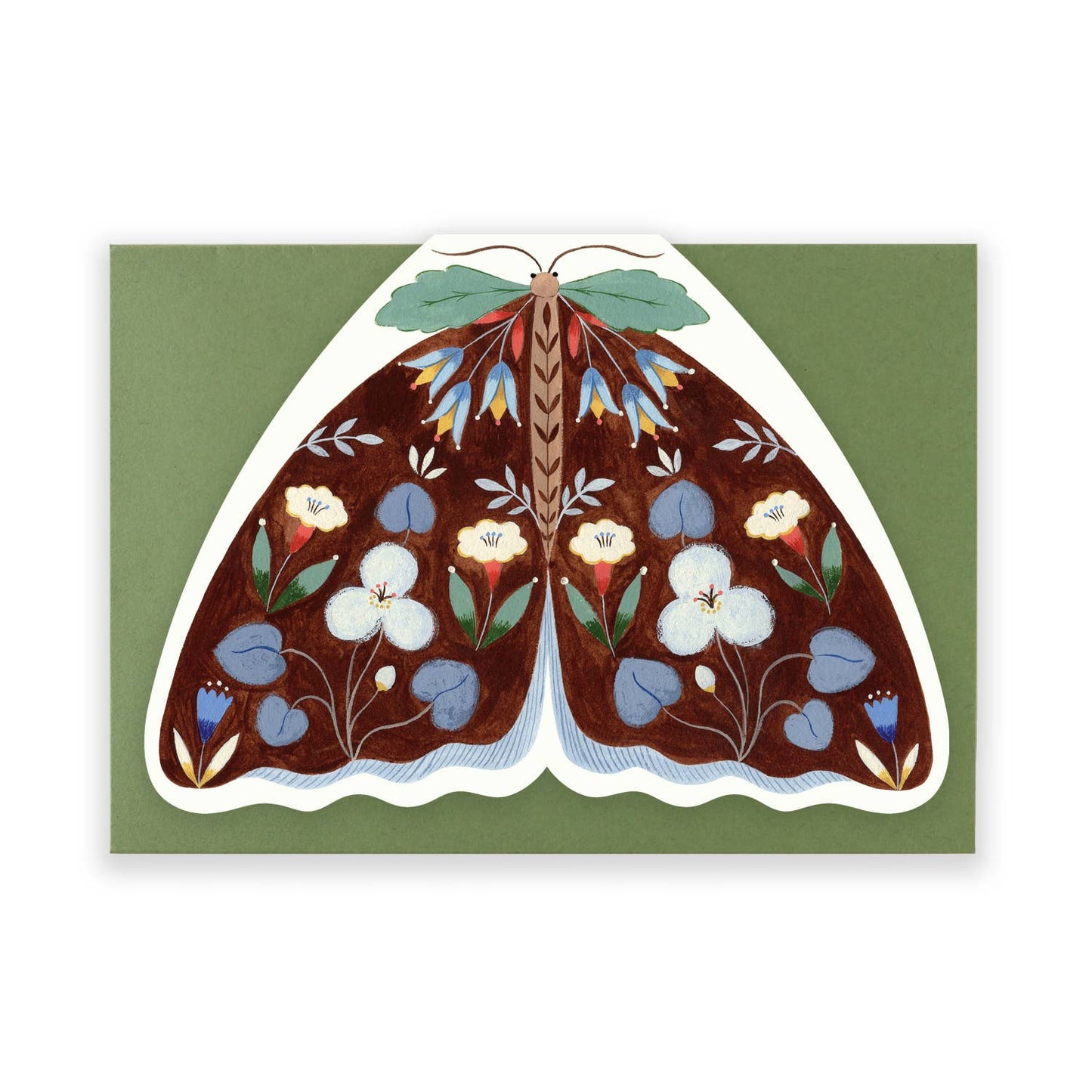 Brown Floral Moth Card