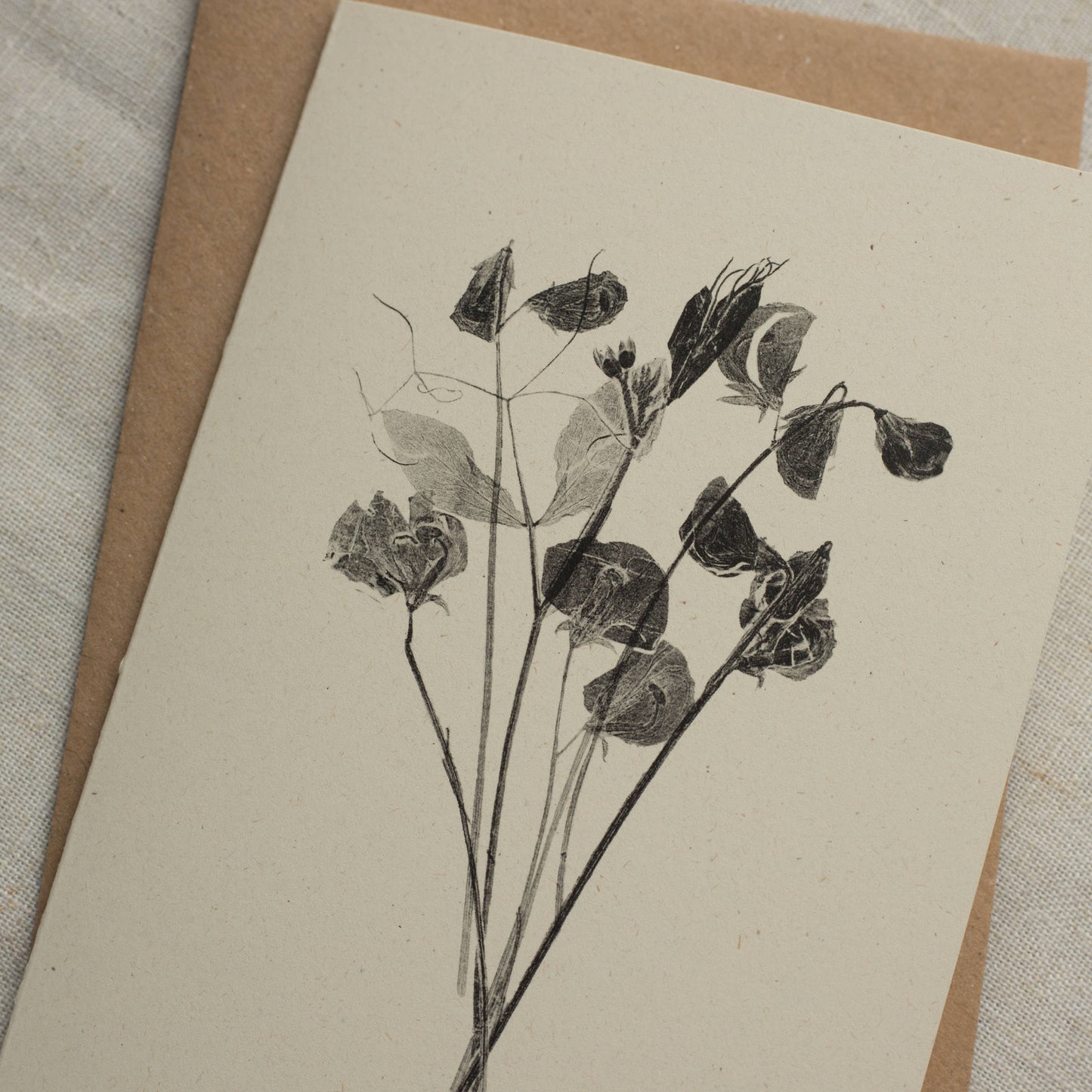 Sweet Peas Flower Greeting Card