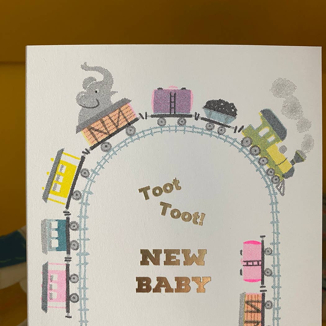 Toot Train Baby Card