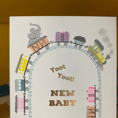 Toot Train Baby Card