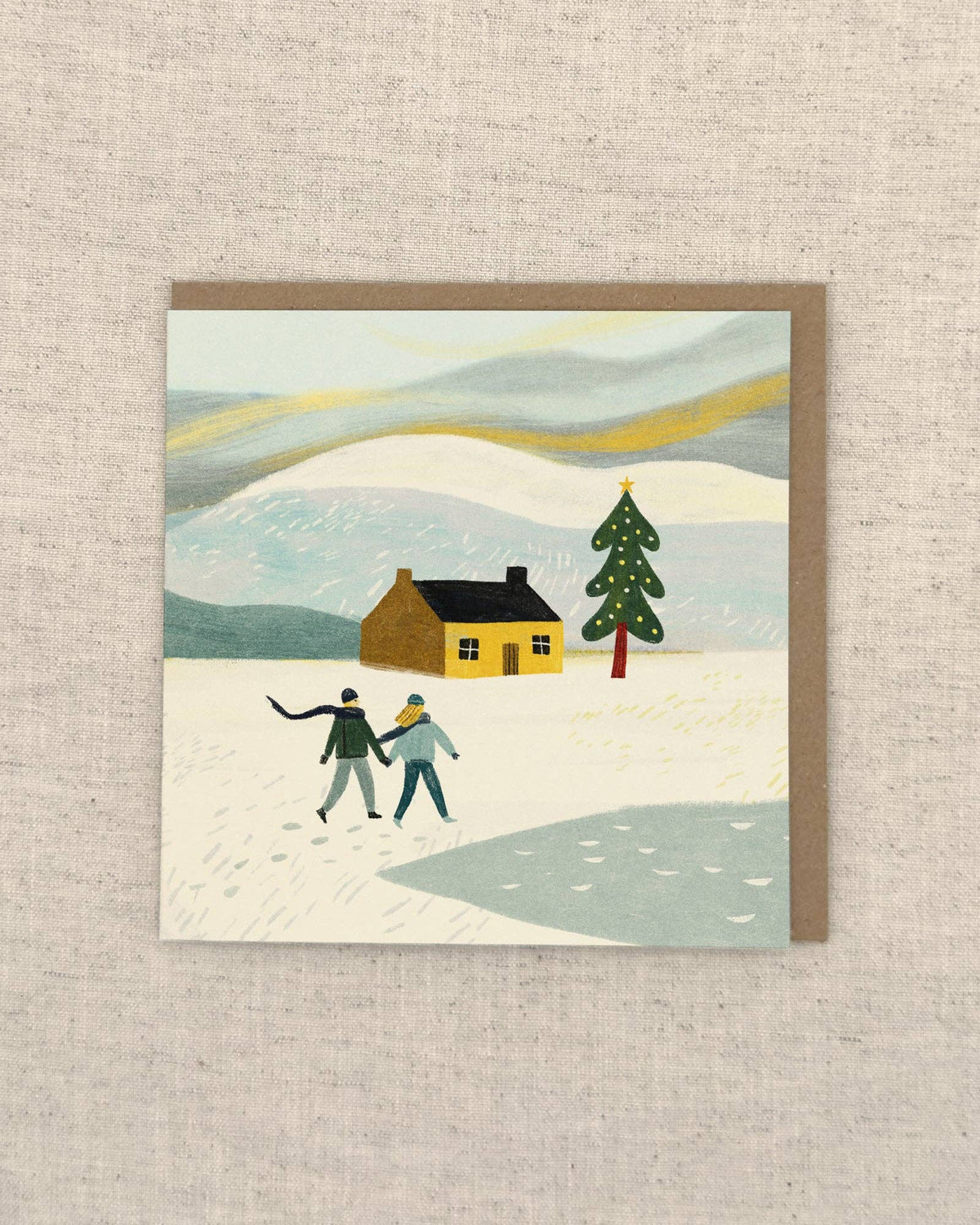 Snowy Christmas Walk Greetings Card