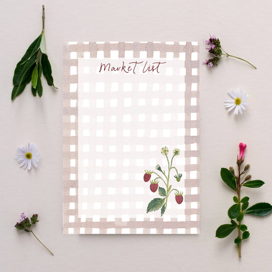 A6 Wild Strawberry Market Memo Pad